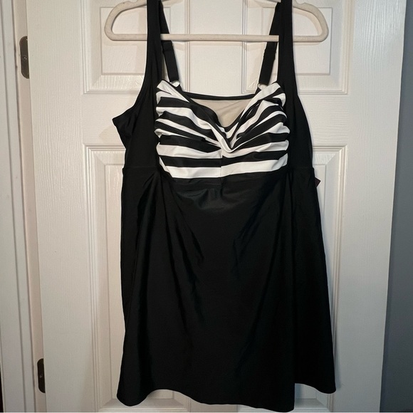Ava & Viv Other - NWT Ava & Viv plus size Swim Dress black white stripe one piece Size 22W